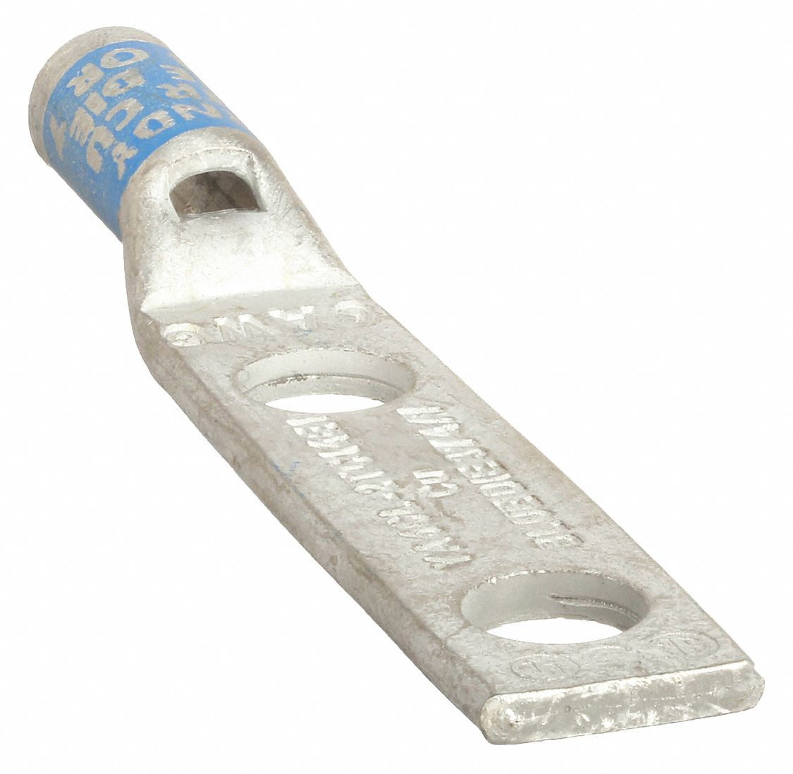 Compression Lug: For 6 AWG, Stranded Wire, 1/4 in Stud Size, Std, Copper Barrel