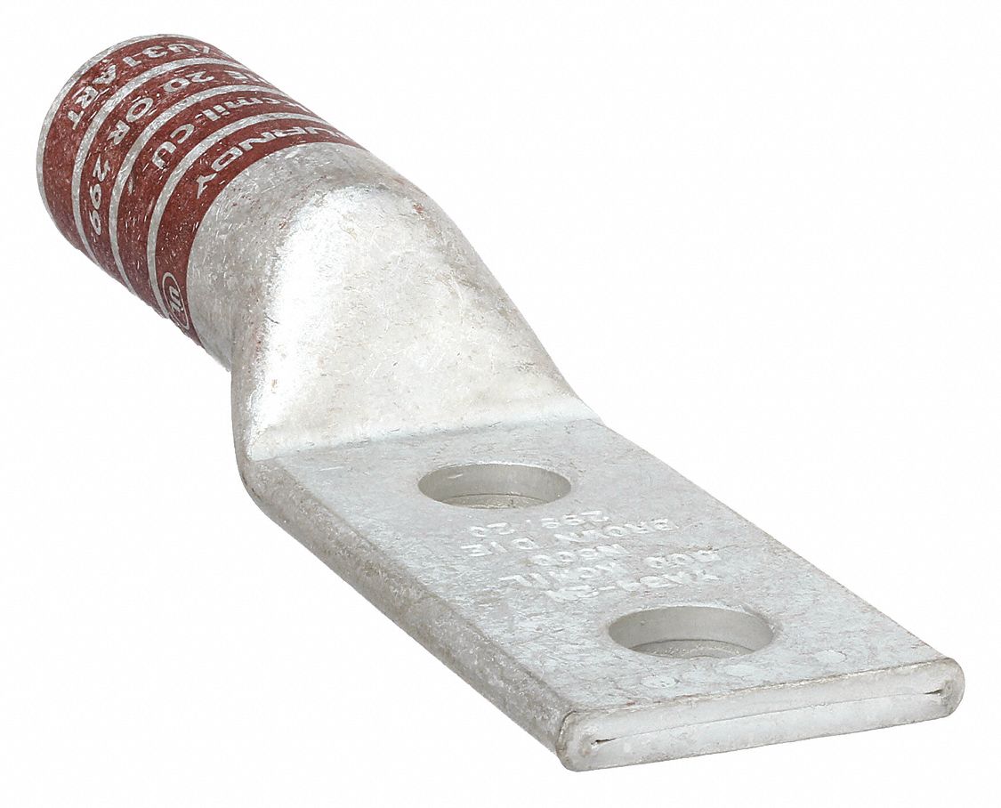 TWO-HOLE LUG COMPRESSION CONNECTOR, 500 KCMIL MAX WIRE SIZE, ½ IN STUD SIZE