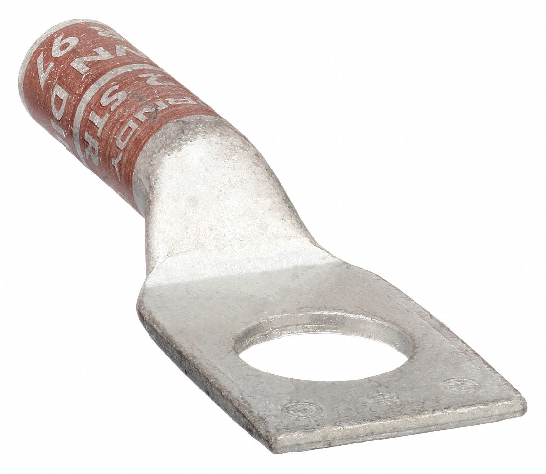 ONE-HOLE LUG COMPRESSION CONNECTOR, 2 AWG MAX WIRE SIZE, ½ IN STUD SIZE, HYLUG
