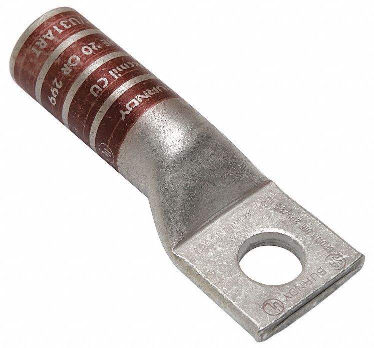 Compression Lug: For 500 kcmil, Stranded Wire Type, 5/8 in Stud Size, Long, Copper