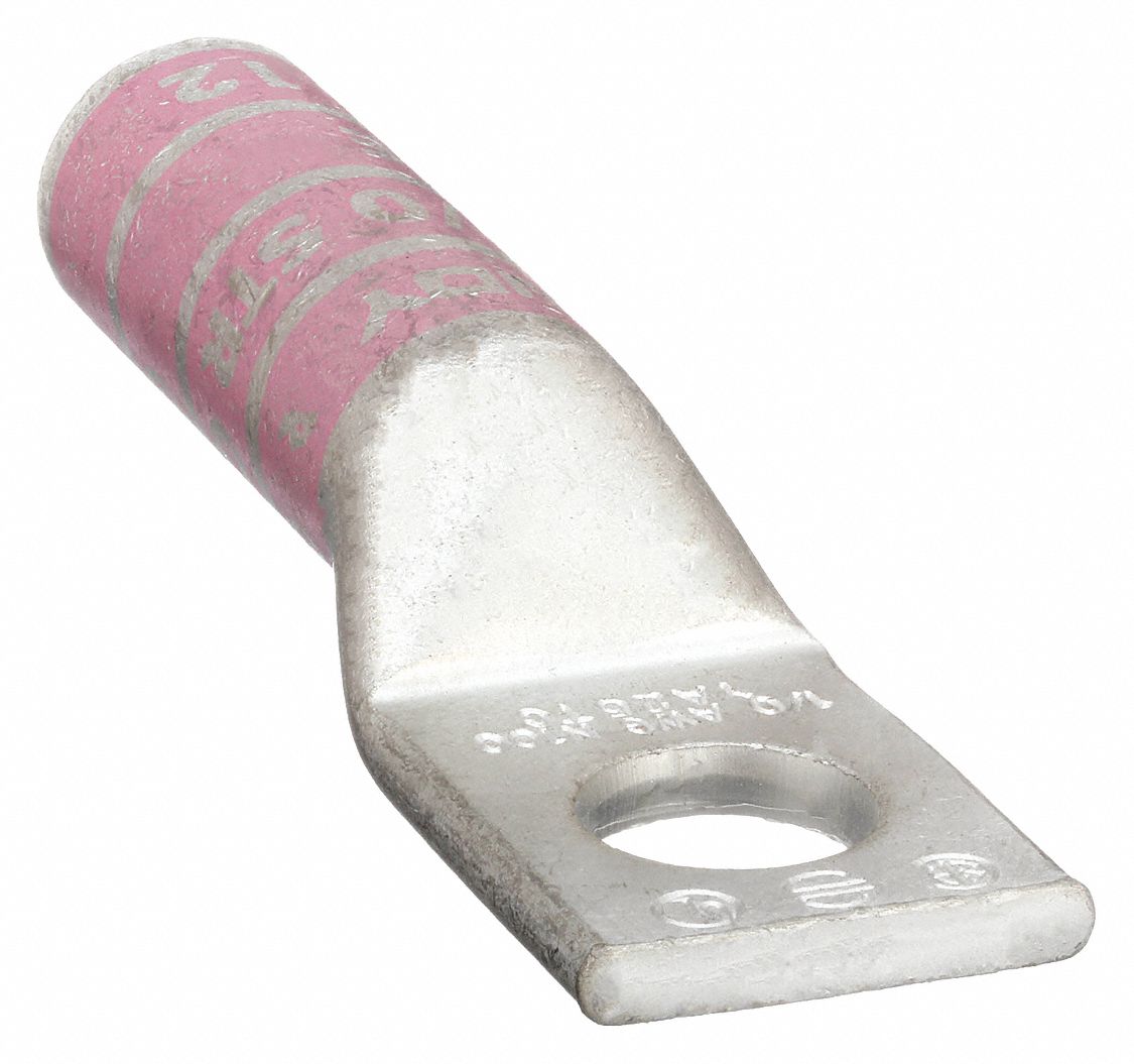 ONE-HOLE LUG COMPRESSION CONNECTOR, 1/0 AWG MAX WIRE SIZE, ⅜ IN STUD SIZE, HYLUG