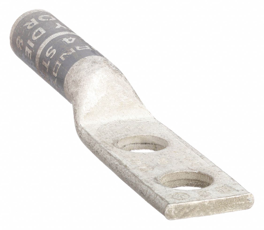 Compression Lug: For 4 AWG, Stranded Wire, 1/4 in Stud Size, Std, Copper Barrel