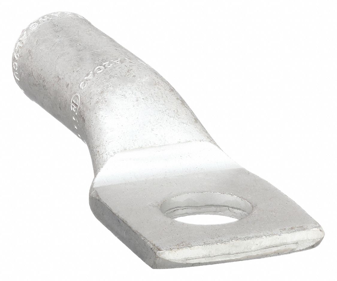 Compression Lug: For 2 AWG, Solid/Stranded Wire Type, 3/8 in Stud Size, Std, Aluminum