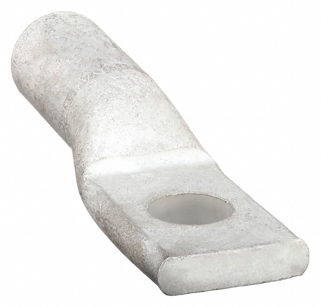 CONNECTEUR DE COMPRESSION POUR COSSE À UN TROU, ALUMINIUM, 1/0 AWG, 2,67 PO LONGUEUR, 0,85 PO LARGEUR, 3/8 PO