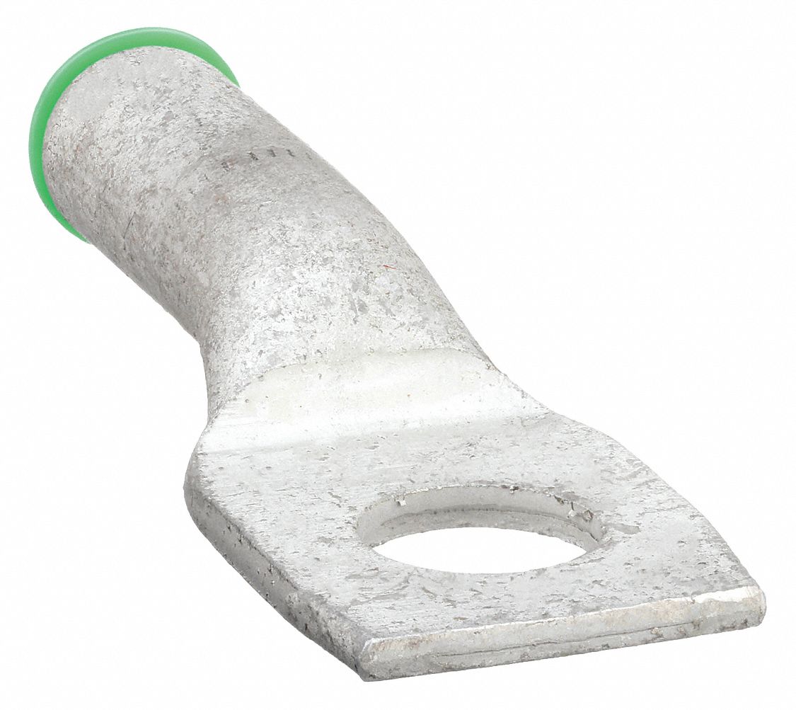 Compression Lug: For 4 AWG, Solid/Stranded Wire Type, 3/8 in Stud Size, Std, Aluminum