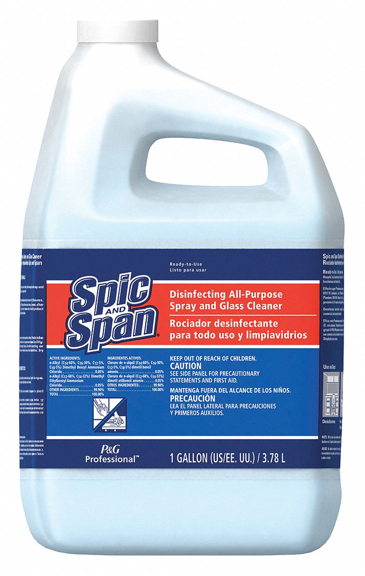 Spic and Span Disinfecting All-Purpose Spray and Glass Cleaner, Fresh  Scent, 1 gal Bottle 