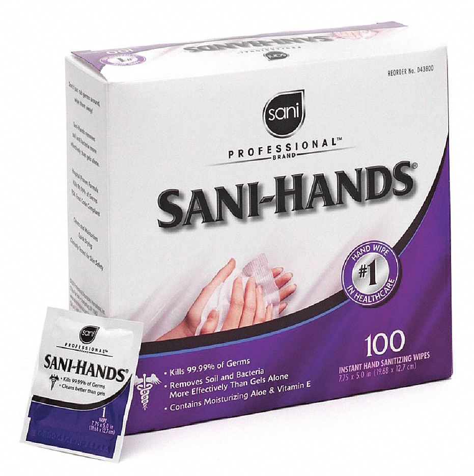 Food Service Wipes, Box, Sheet Size 7 3/4 x 5 in, White, PK 10 - Grainger