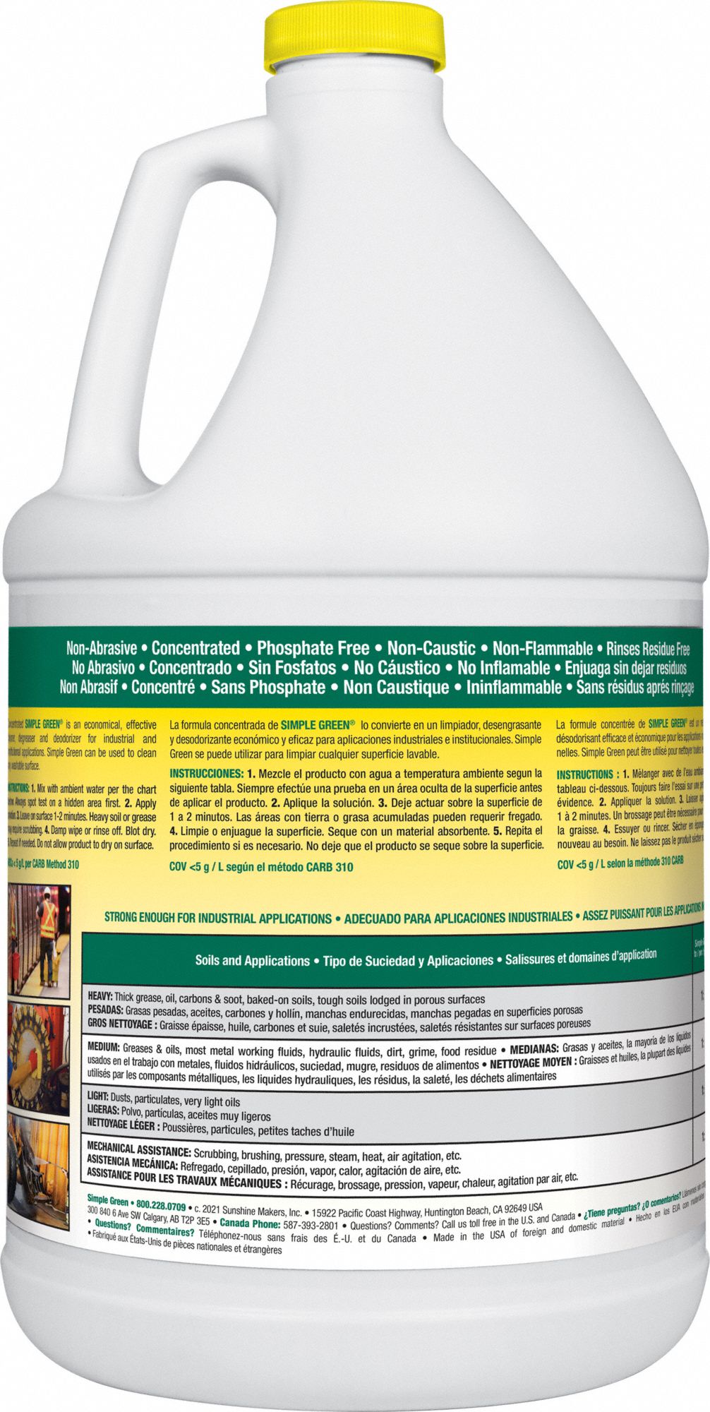 SIMPLE GREEN Cleaner/Degreaser Water Based, Jug, 1 gal Container Size