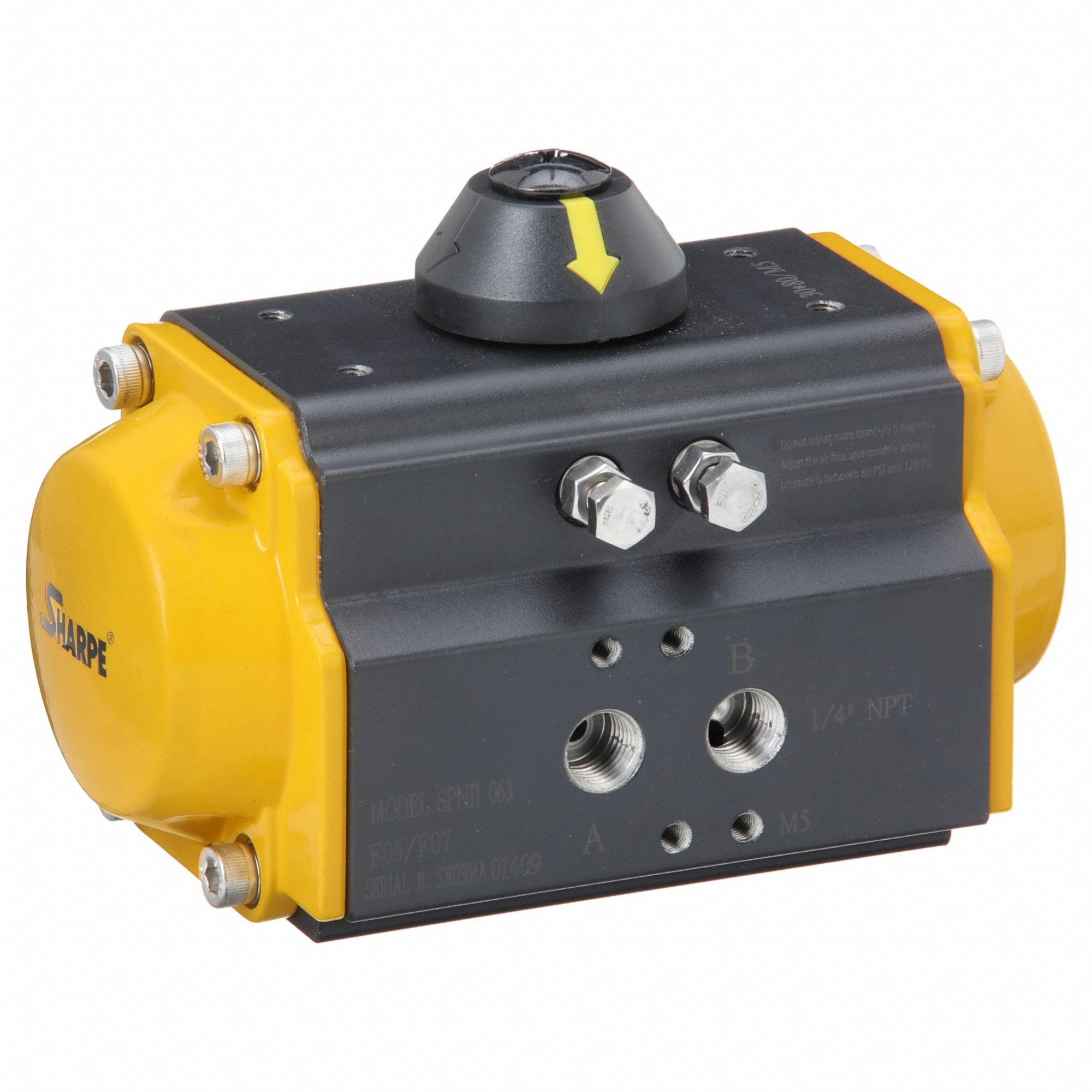 Pneumatic Valve Actuator: 275 in-lb Force at 80 psi, 0.4 sec ClosingTime