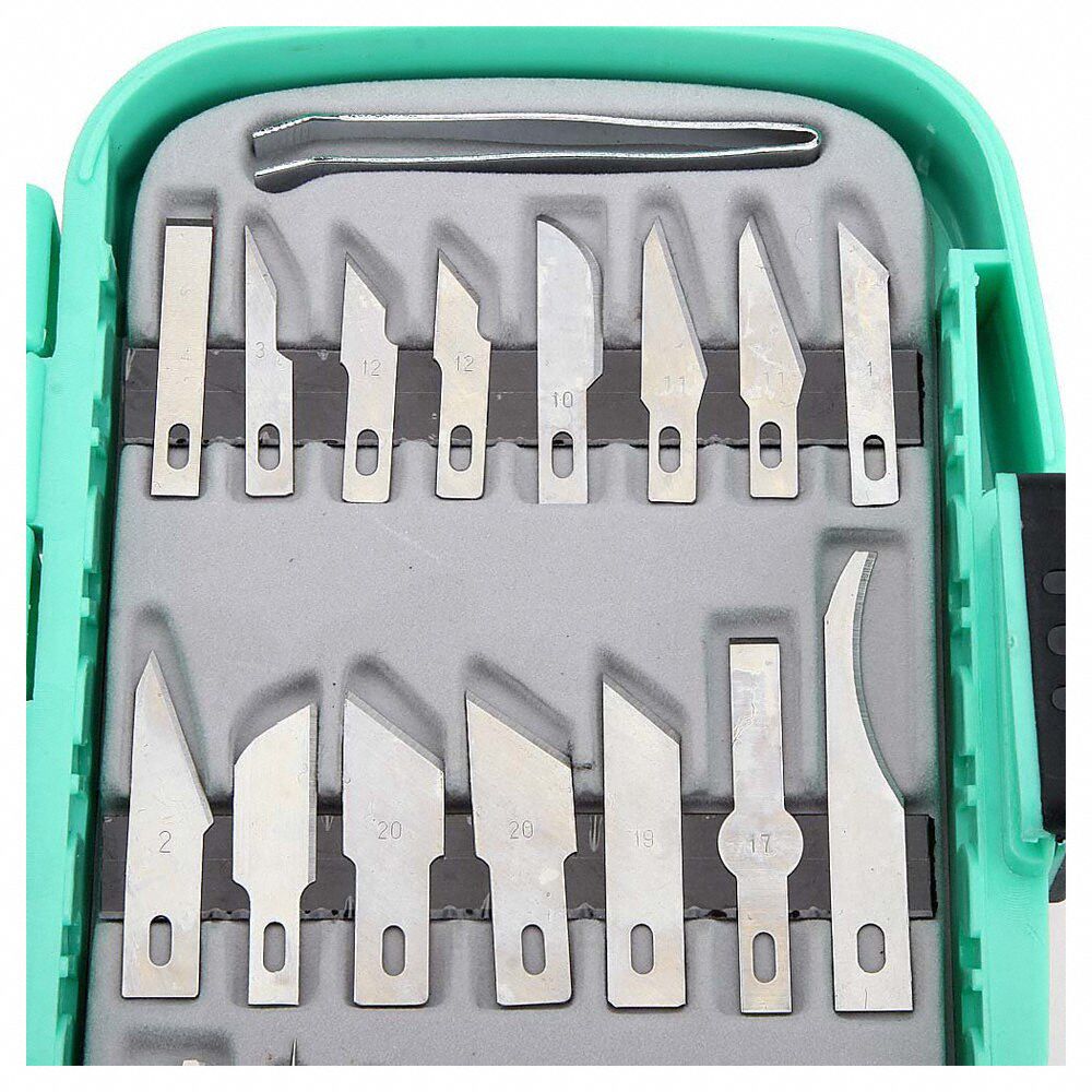 ECLIPSE Hobby Knife Set, Rubber Handle Material 22C710PD395A Grainger