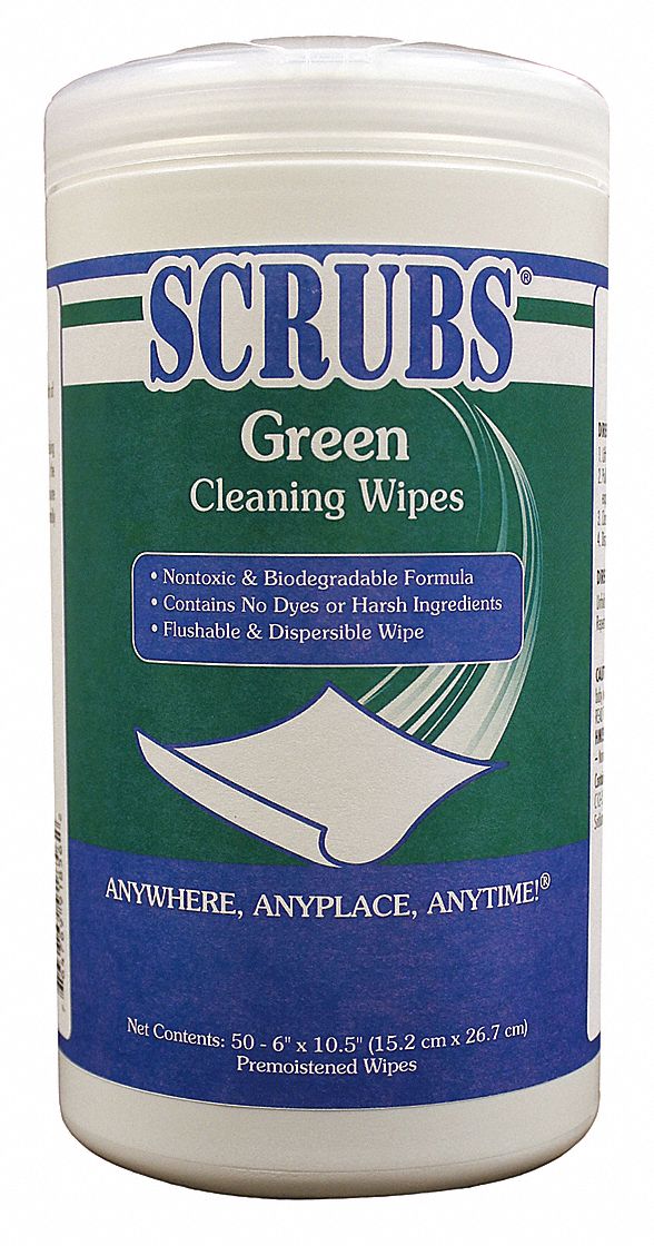 SCRUBS Stainless Steel Cleaner Wipes: Canister, 30 ct Container Size, Ready  to Use, Citrus, 6 PK