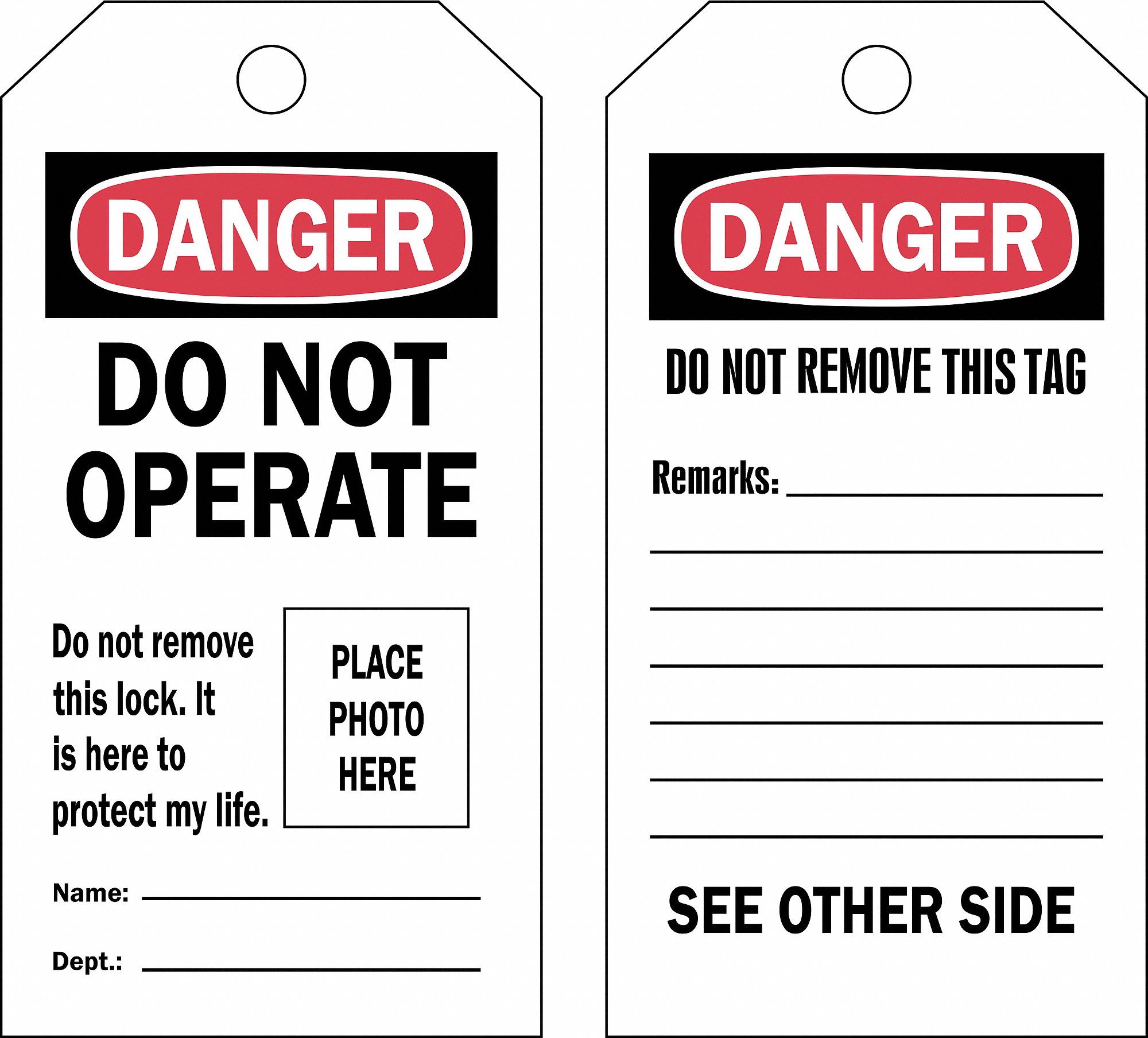 GRAINGER APPROVED Danger Tag, PVC 22CM9822CM98 Grainger