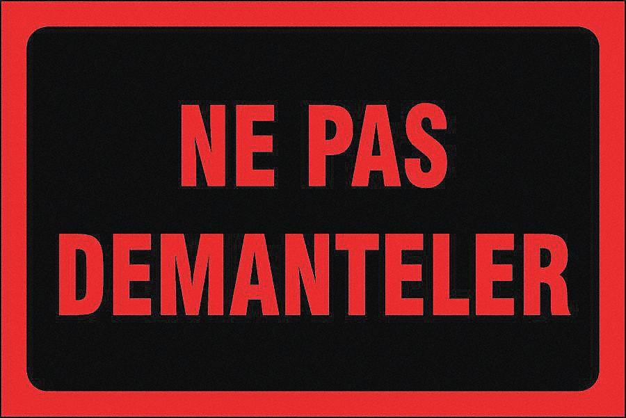 FRENCH LABELS, NE PAS DEMANTELER, RED AND BLACK, 6 X 4 IN, ADHESIVE COATED PAPER, 500/RL