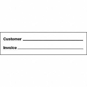 LABELS, CUSTOMER INVOICE, BLACK AND WHITE, 3.875 X 1 IN, ADHESIVE COATED PAPER, 1000/RL