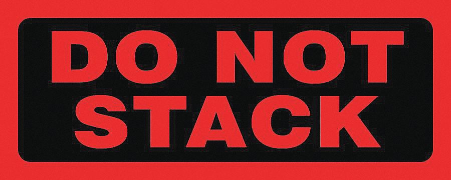 LABELS, DO NOT STACK, RED AND BLACK, 5 X 2 IN, ADHESIVE COATED PAPER, 500/RL