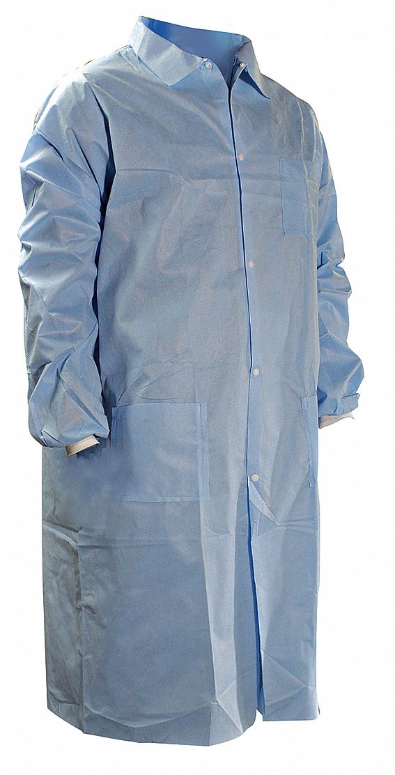 Mandarin Collar Knit Cuff Disposable Lab Coat 22cu123504bxx Grainger 3855