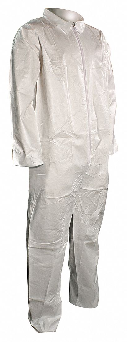 Collared Coveralls, White, 3XL, PK25