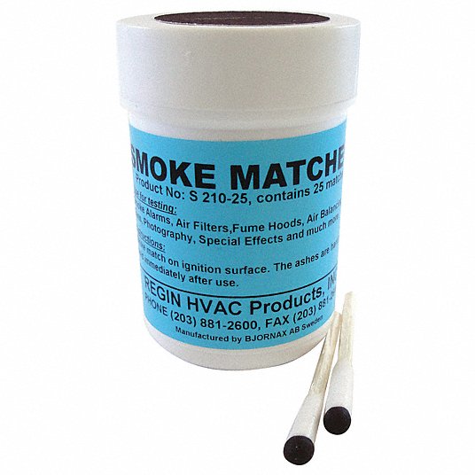 Smoke Matches: 15 to 20 sec, 20 to 30 Volume (Cu.-Ft.), 1/8 in Dia., 1 1/2 in Lg, 25 PK