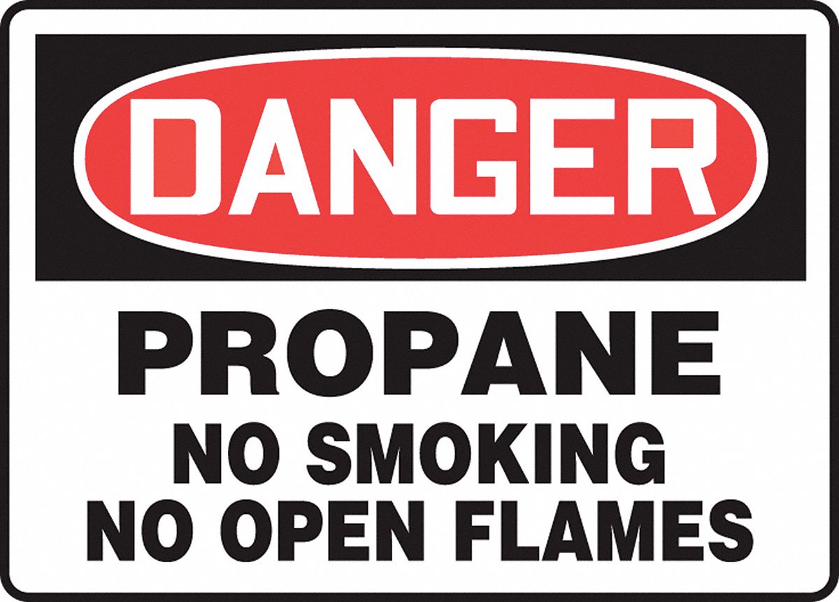 Danger No Smoking Sign Propane 10X14