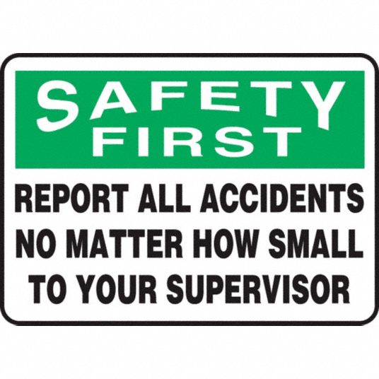 Safety First Sign, Aluminum, Rectangle, English, Not Retroreflective ...