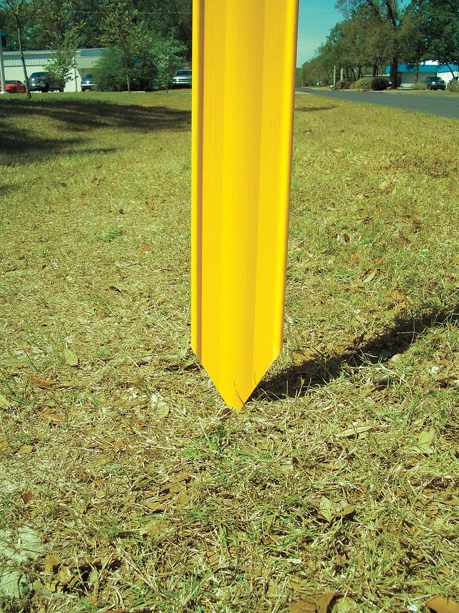 GRAINGER APPROVED Flexible Marker Stake Fiberglass, 3 3/4 in, Point Post End, White, Includes