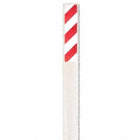 FLEXIBLE MARKER STAKE, FIBERGLASS, 3¾ IN, POINT POST END, RED/WHT, REFLECTIVE STRIPING