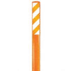 FLEXIBLE MARKER STAKE, FIBERGLASS, 3¾ IN, POINT POST END, ORNG/WHT, REFLECTIVE STRIPING