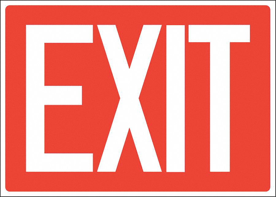 Aluminum, Exit Sign, 14