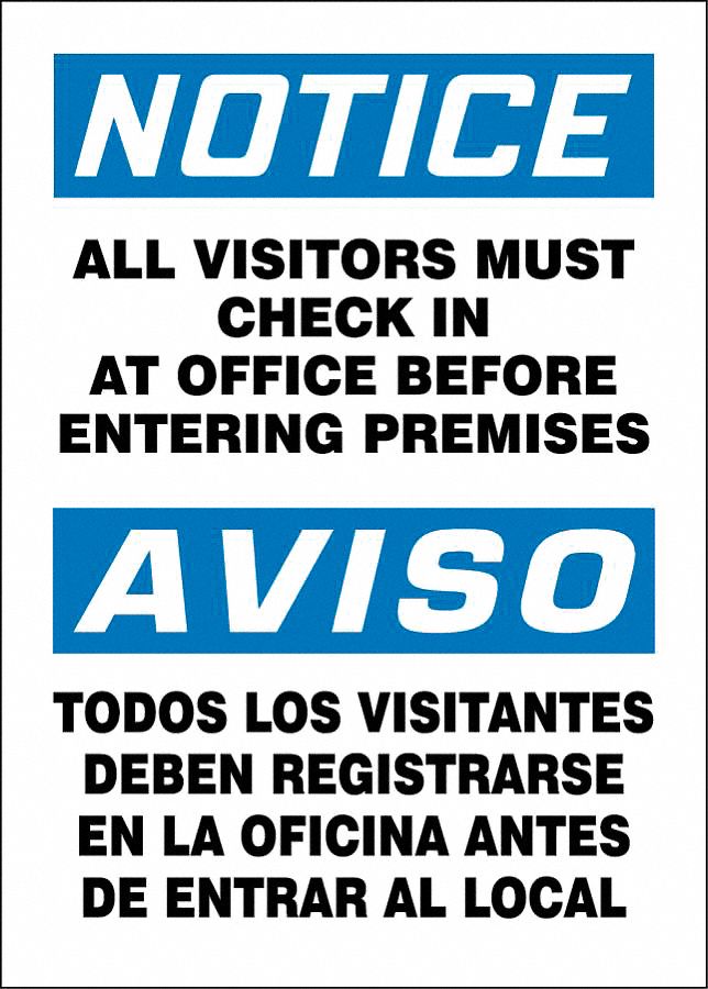 Notice Sign,Adhsv Vinyl,14x10In,Eng/Sp