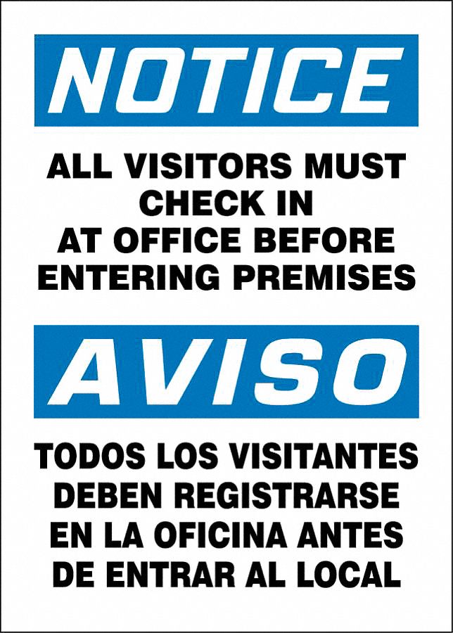 ACCUFORM Vinyl, SpanishBilingual Notice Sign, Notice/Aviso, 10 in