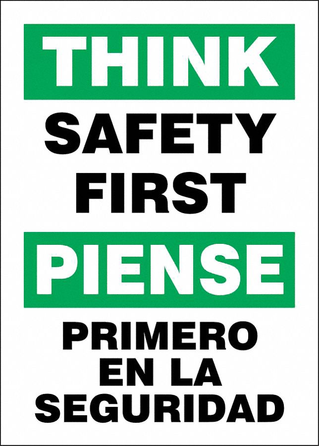 Aluminum, SpanishBilingual Motivational Safety Sign, 10" Width, 14