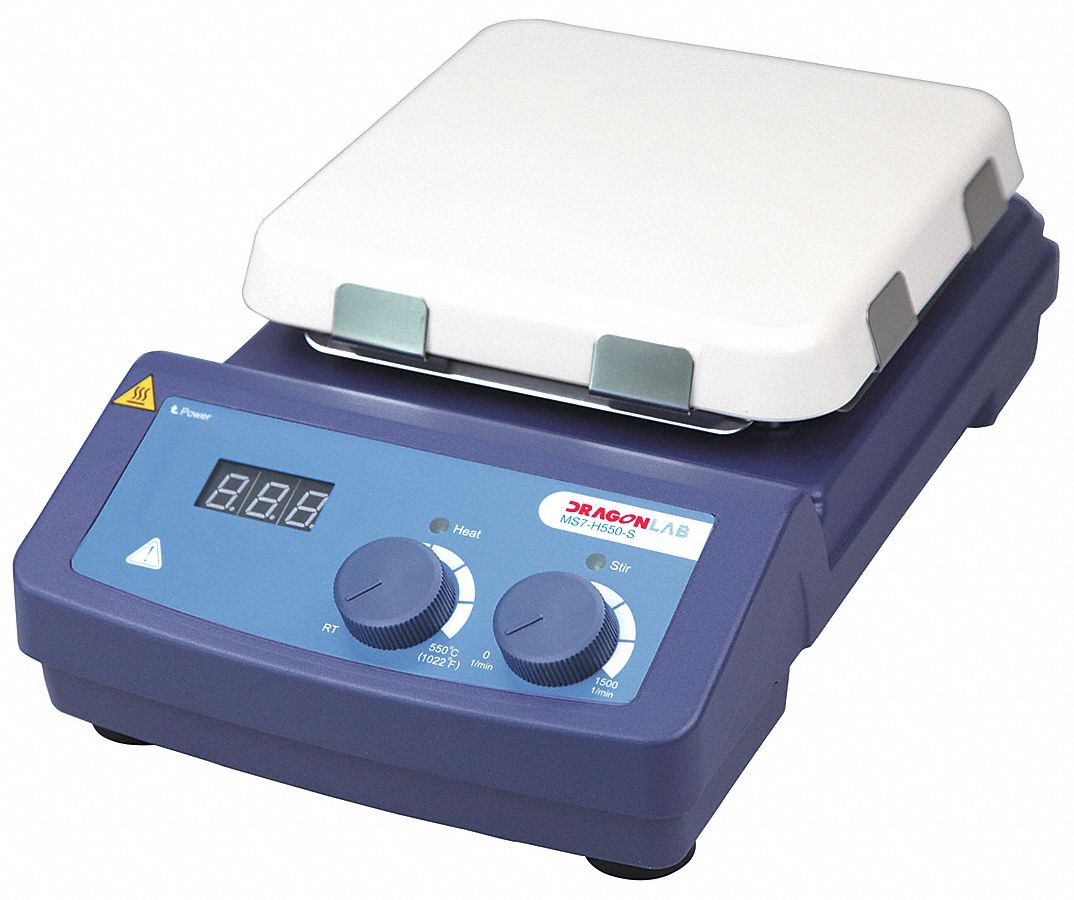 DLAB Square, Hot Plate Stirrer, Temp. Range (C) 40° to 550°, Plate