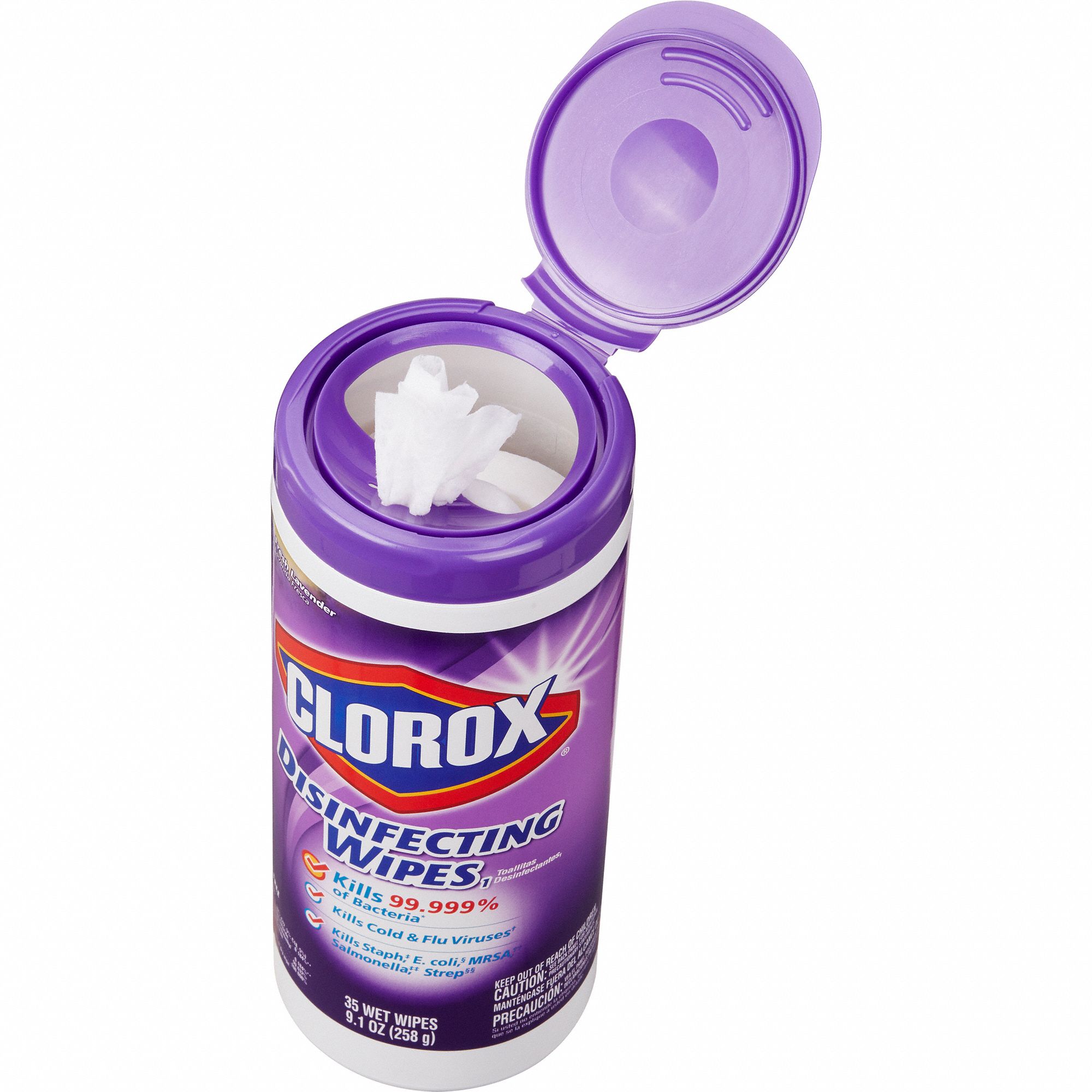 CLOROX Disinfecting Wipes, Canister, 8 in x 7 in Sheet Size, Ready to