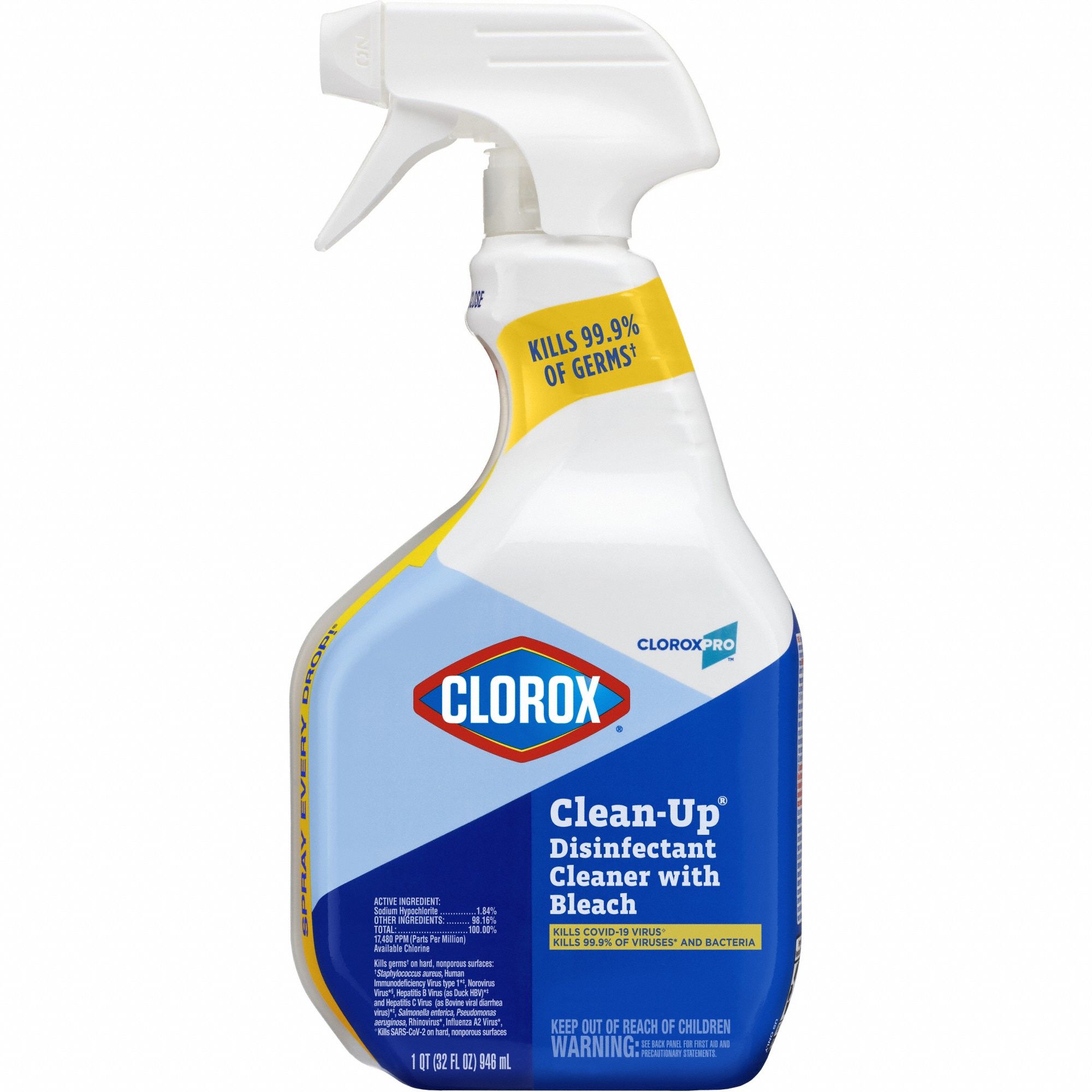 Disinfectant Cleaner: Trigger Spray Bottle, Ready to Use, Liquid, Fresh, Clorox®, 9 PK