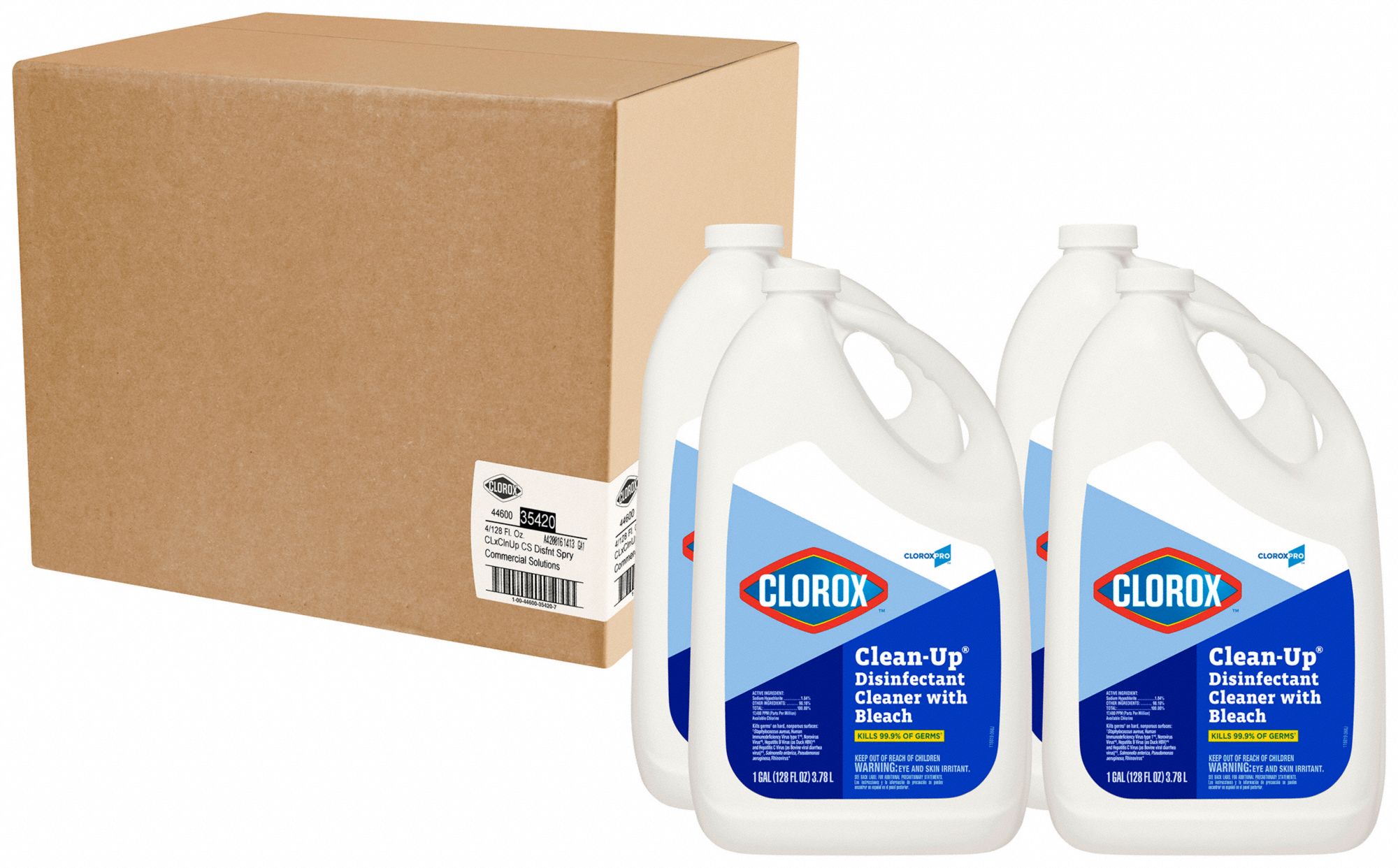 CLOROX Disinfectant Cleaner with Bleach Jug, 128 oz Container Size