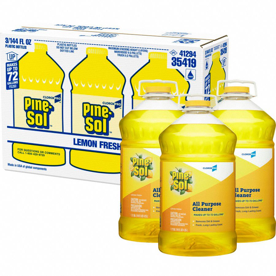 PINESOL All Purpose Cleaner, 144 oz, Bottle, Liquid, Primary Chemical