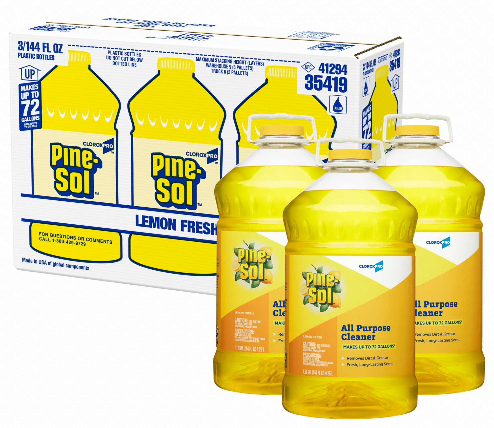 PINESOL All Purpose Cleaner, 144 oz, Bottle, Liquid, Primary Chemical