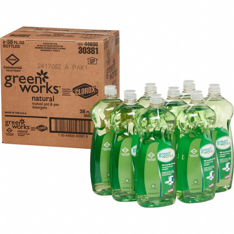 GREEN WORKS Hand Wash, Dishwashing Soap, Cleaner Form Liquid, 38 oz, PK