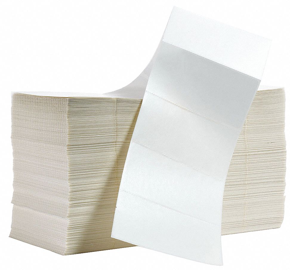 Printer Label: 4 in Label Wd, 2 in Label Ht, White, 5, 000 Labels per Roll, 2 PK