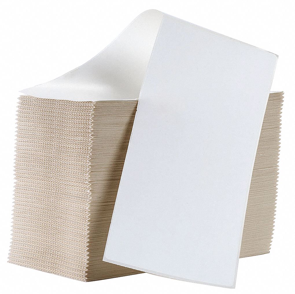 Printer Label: 4 in Label Wd, 8 in Label Ht, White, 1, 000 Labels per Roll, 2 PK