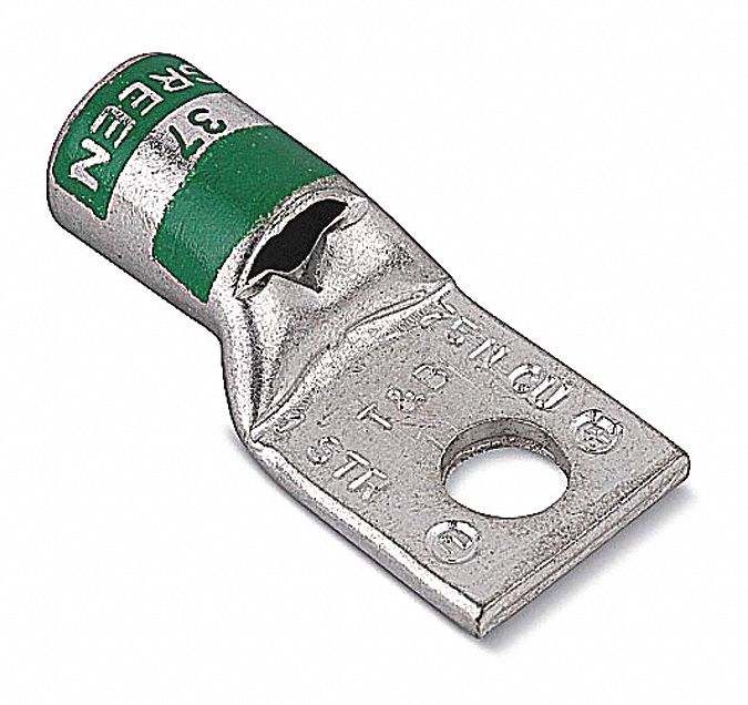 Compression Lug: For 1 AWG, Stranded Wire Type, 5/16 in Stud Size, Std, Copper