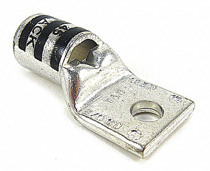Compression Lug: For 2/0 AWG, Stranded Wire Type, 1/2 in Stud Size, Std, Copper