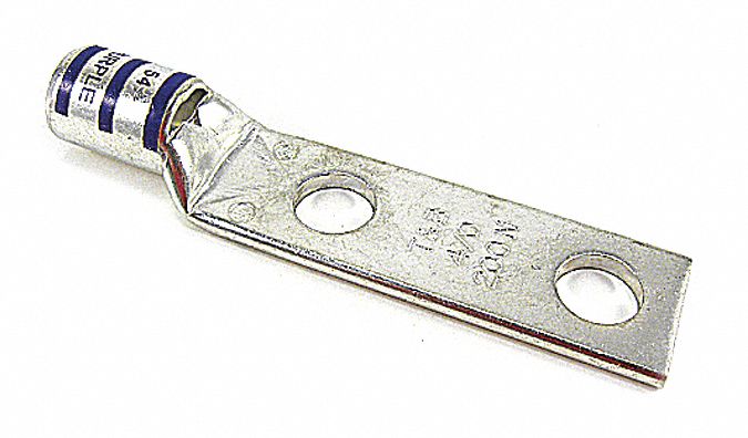 Compression Lug: For 4/0 AWG, Stranded Wire, 1/2 in Stud Size, Std, Copper Barrel