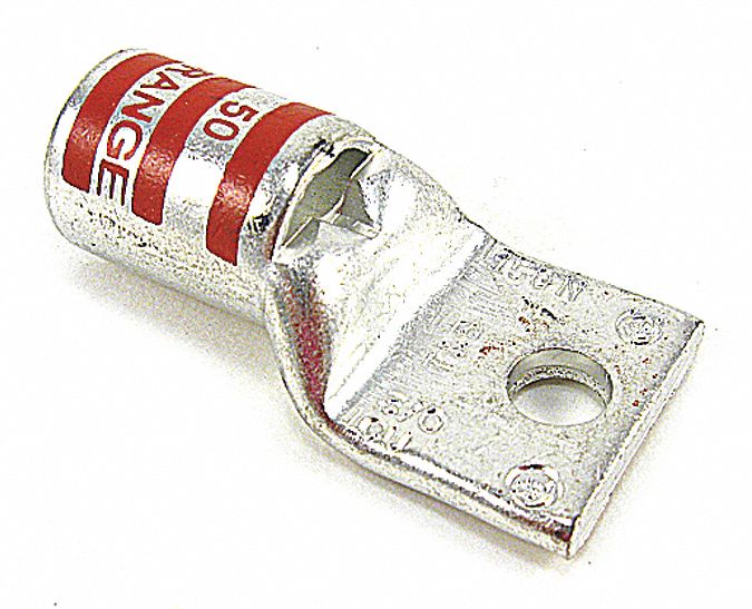 Compression Lug: For 3/0 AWG, Stranded Wire Type, 1/4 in Stud Size, Std, Copper