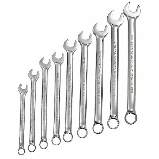 PROTO, Alloy Steel, Chrome, Combination Wrench Set - 449P08|J1200M9T5 ...