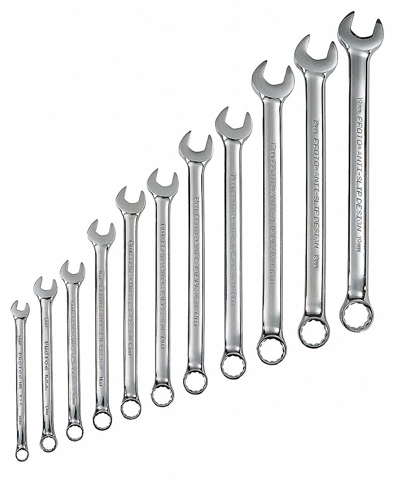 PROTO, Alloy Steel, Chrome, Combination Wrench Set - 449P05|J1200HM11T5 ...