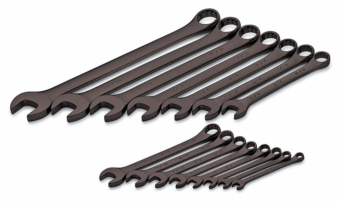 SK PROFESSIONAL TOOLS Combination Wrench Set, Black Oxide 22DK54