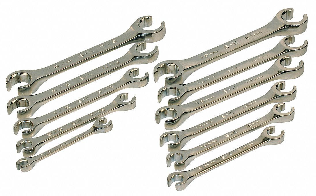 22DK69 - Flare Nut Wrench Set 11 Pieces 6 Pts