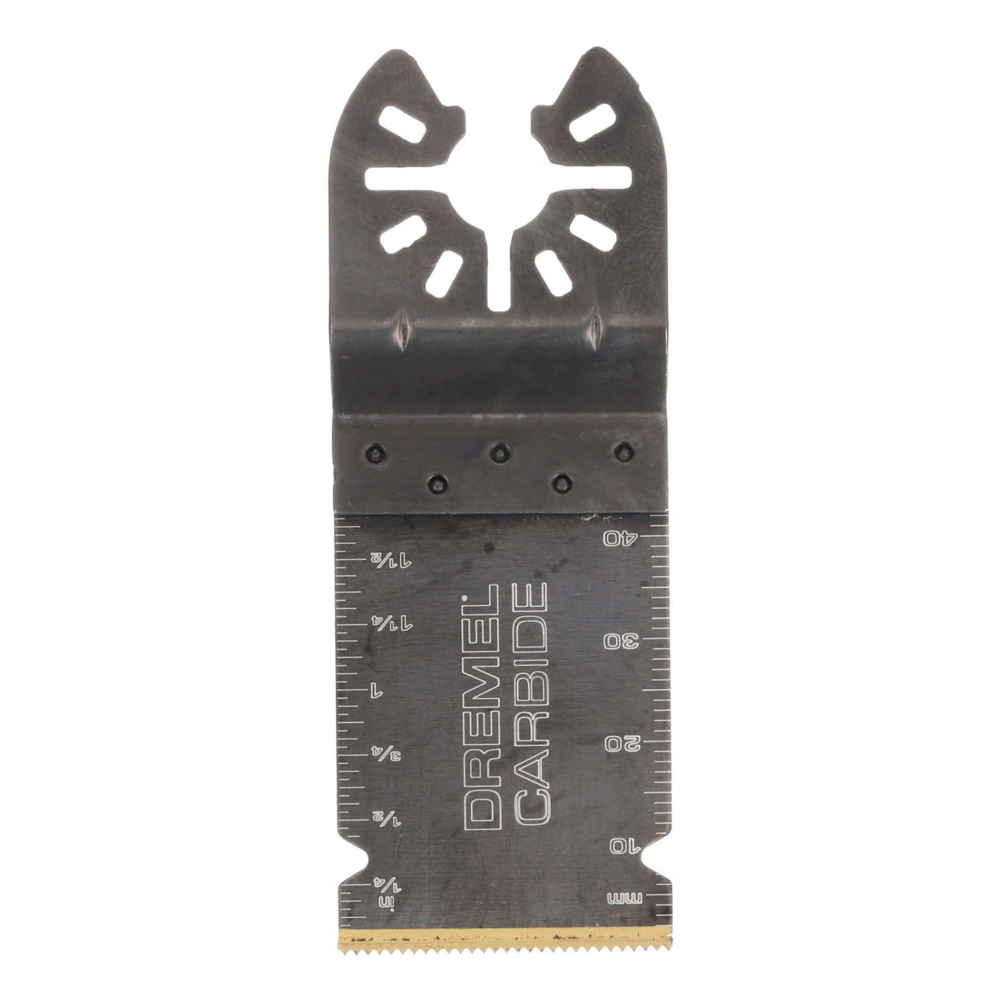 Oscillating Tool Blade: 1 1/4 in Blade Wd, 1 1/2 in Overall Lg, Flush Cutting, Carbide