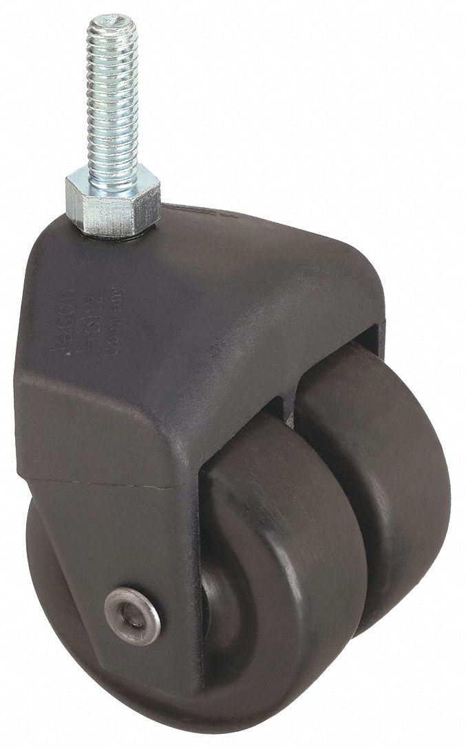 Dual Whl Swvl Cstr, 150 lb, 2 In, Rubber